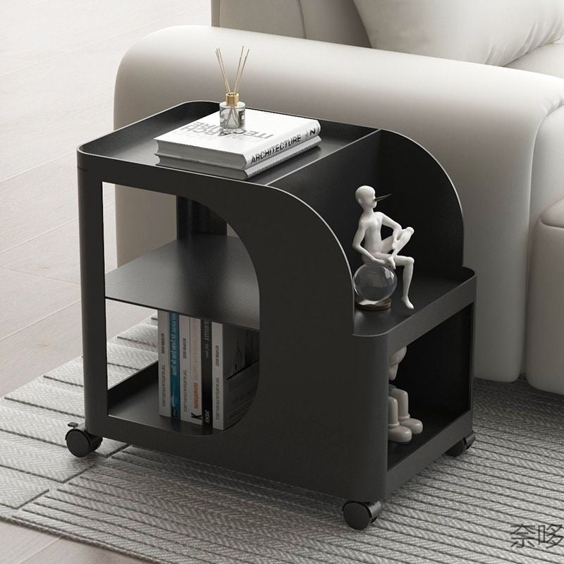 Minimalist Rectangular Iron 2-Tier End Table