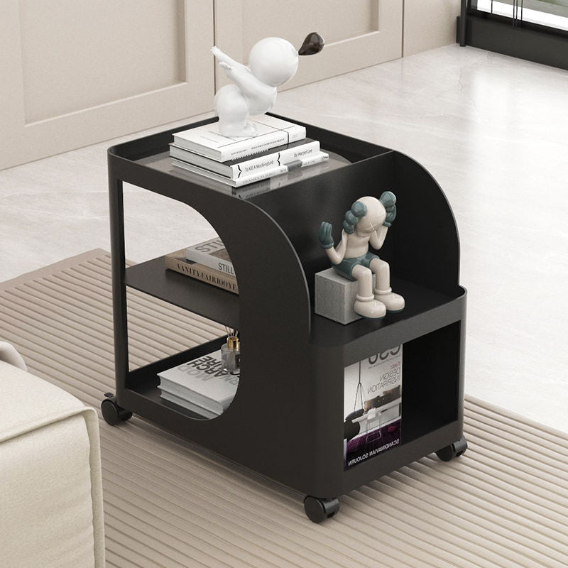 Minimalist Rectangular Iron 2-Tier End Table