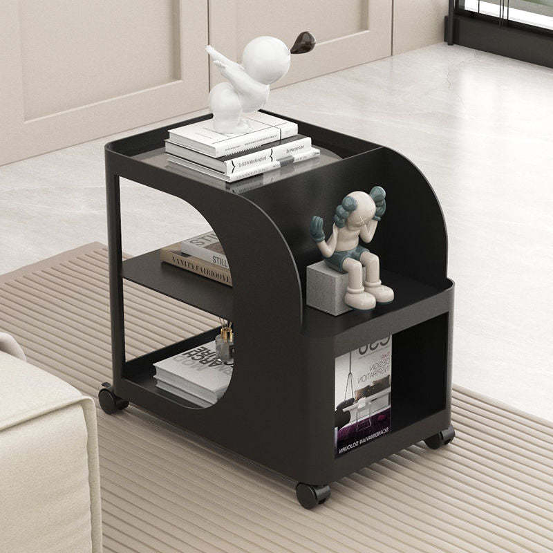 Minimalist Rectangular Iron 2-Tier End Table