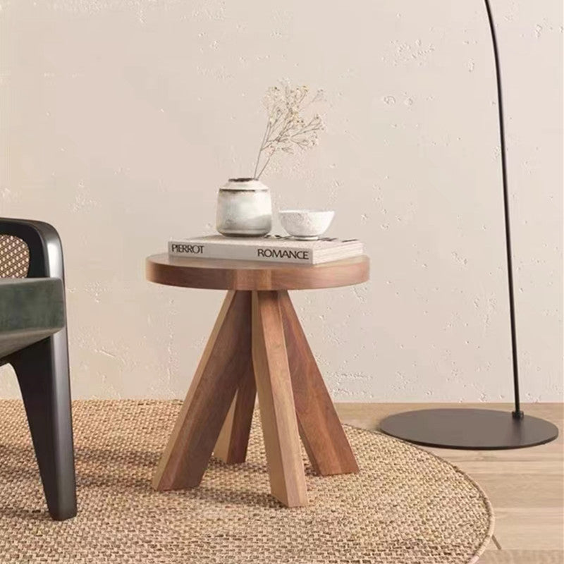 Nordic Round Quad Pedestal Wood Coffee Table