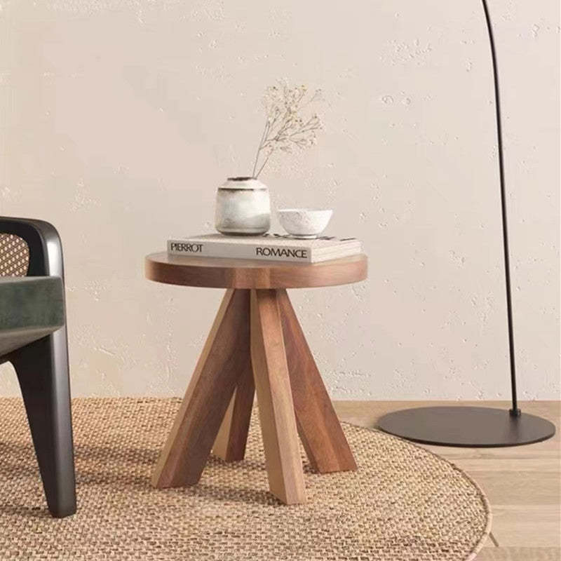 Nordic Round Quad Pedestal Wood Coffee Table
