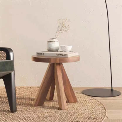 Nordic Round Quad Pedestal Wood Coffee Table