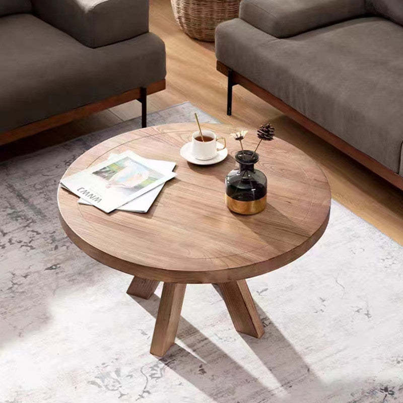 Nordic Round Quad Pedestal Wood Coffee Table