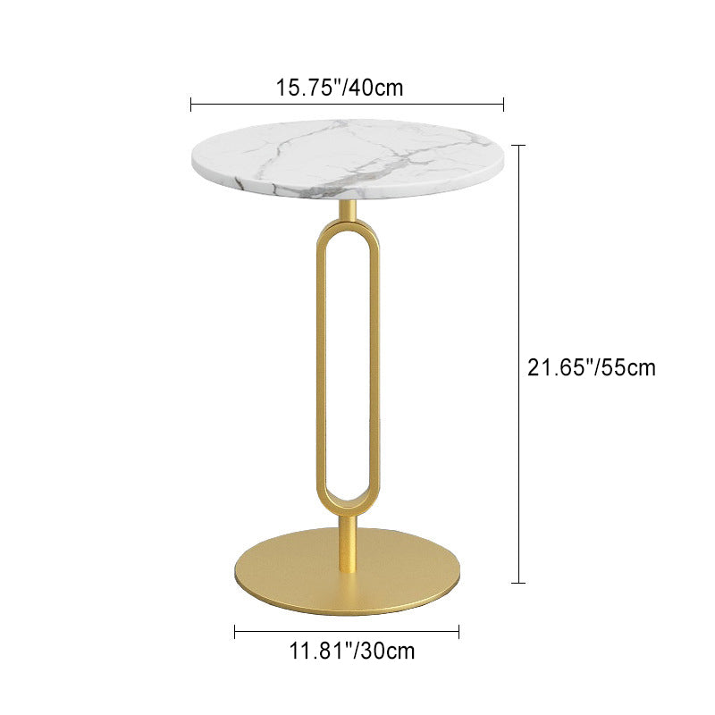 Nordic Round Marble Metal End Table