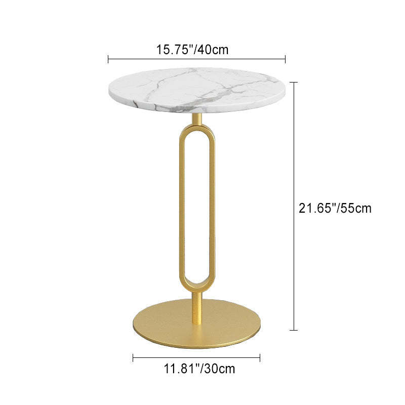 Nordic Round Marble Metal End Table