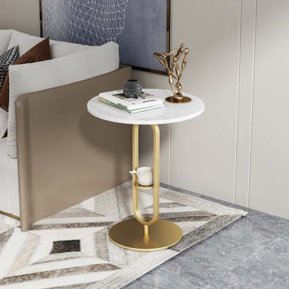 Nordic Round Marble Metal End Table