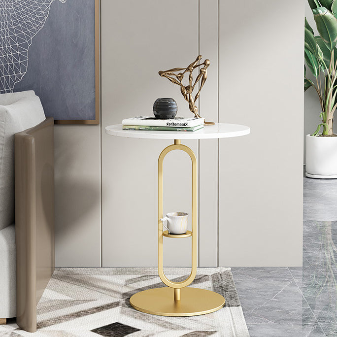 Nordic Round Marble Metal End Table