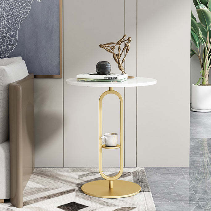 Nordic Round Marble Metal End Table