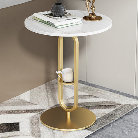 Nordic Round Marble Metal End Table