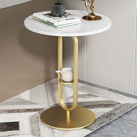 Nordic Round Marble Metal End Table