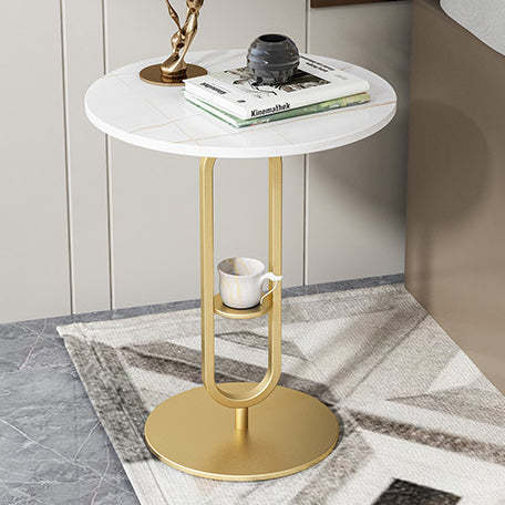 Nordic Round Marble Metal End Table