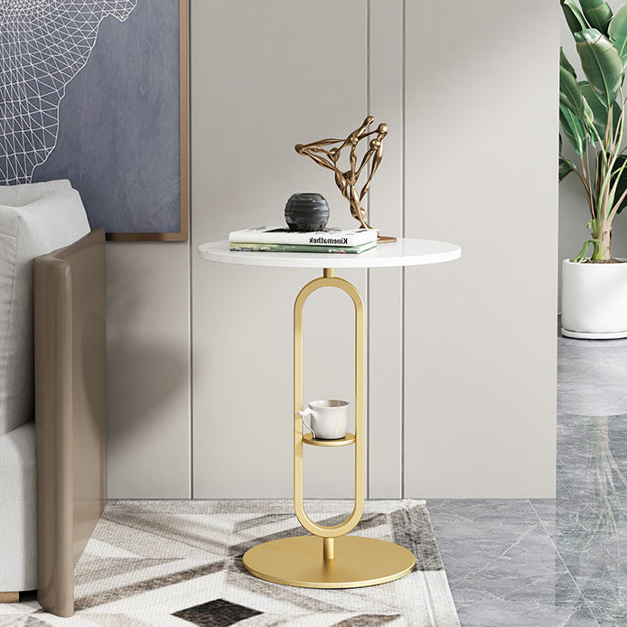 Nordic Round Marble Metal End Table