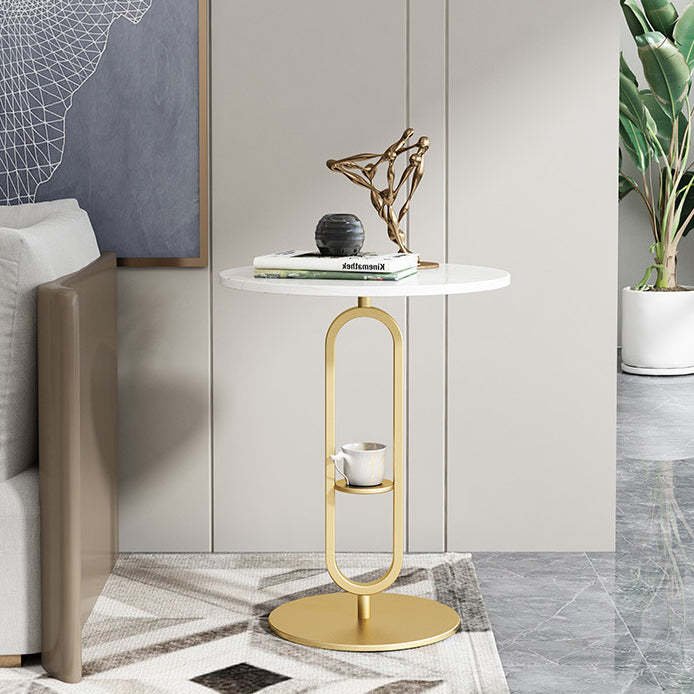Nordic Round Marble Metal End Table