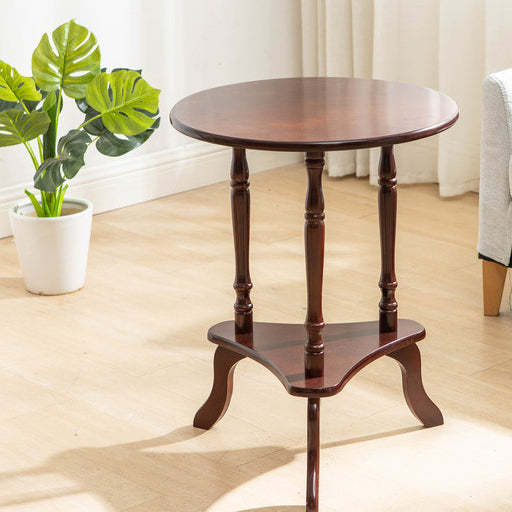 French Triangle Base Solid Wood Coffee Table