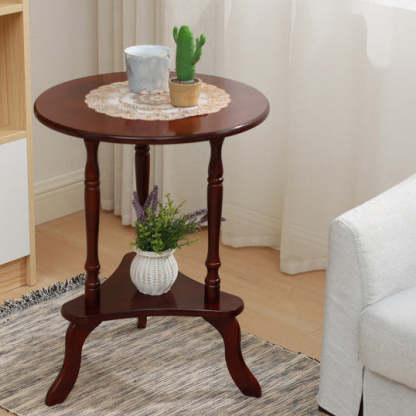 French Triangle Base Solid Wood Coffee Table
