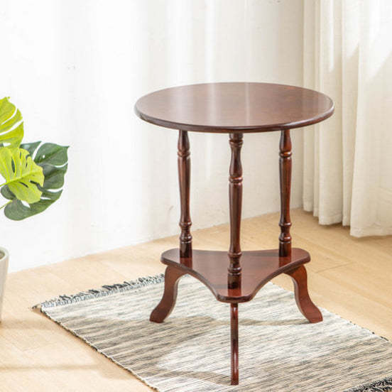 French Triangle Base Solid Wood Coffee Table