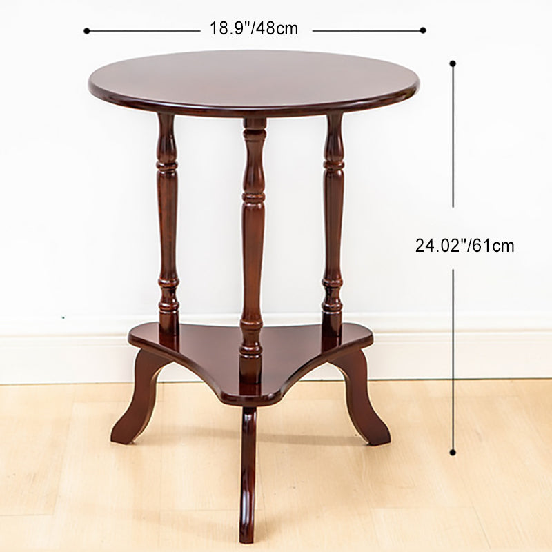 French Triangle Base Solid Wood Coffee Table