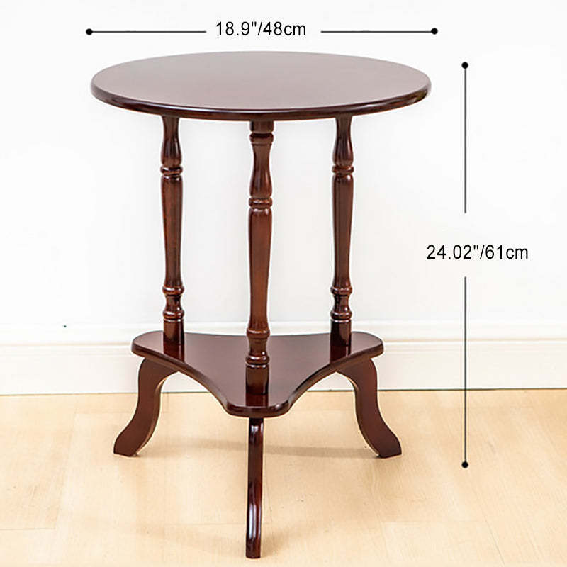 French Triangle Base Solid Wood Coffee Table
