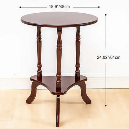 French Triangle Base Solid Wood Coffee Table