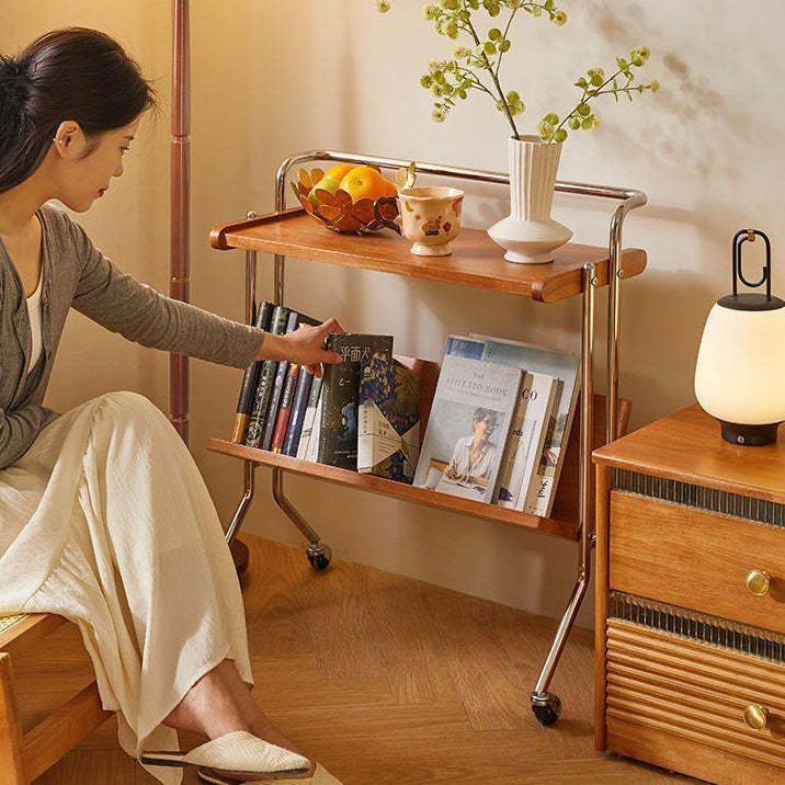 Minimalist Plank Stainless Steel 1-Tier 1-Shelf End Table