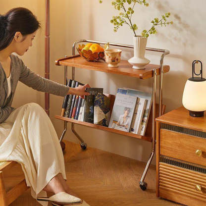 Minimalist Plank Stainless Steel 1-Tier 1-Shelf End Table