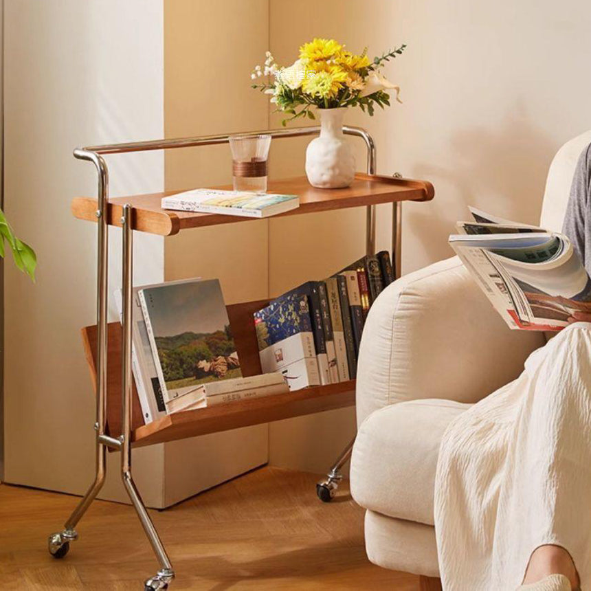 Minimalist Plank Stainless Steel 1-Tier 1-Shelf End Table