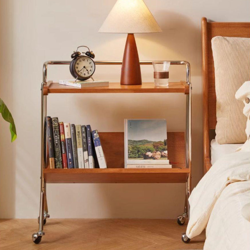Minimalist Plank Stainless Steel 1-Tier 1-Shelf End Table
