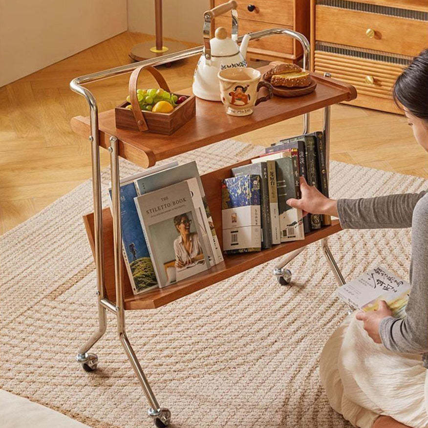 Minimalist Plank Stainless Steel 1-Tier 1-Shelf End Table