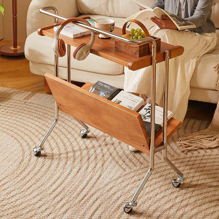 Minimalist Plank Stainless Steel 1-Tier 1-Shelf End Table