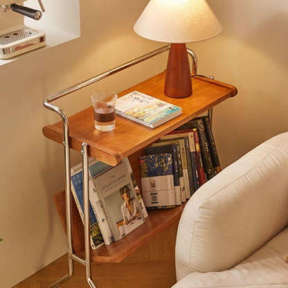 Minimalist Plank Stainless Steel 1-Tier 1-Shelf End Table