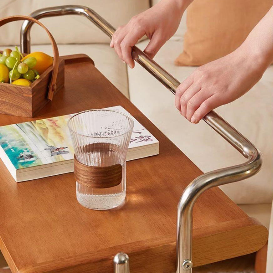 Minimalist Plank Stainless Steel 1-Tier 1-Shelf End Table