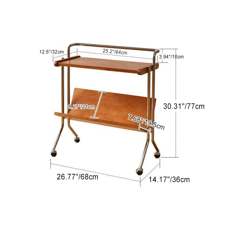 Minimalist Plank Stainless Steel 1-Tier 1-Shelf End Table