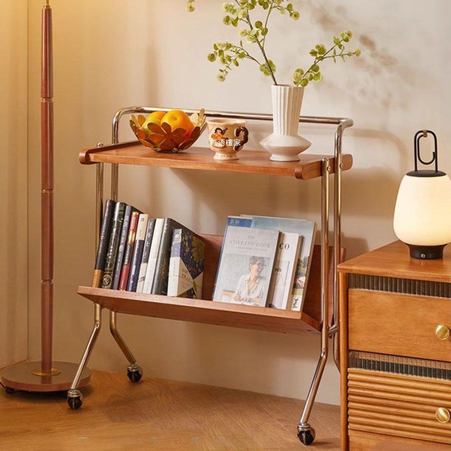 Minimalist Plank Stainless Steel 1-Tier 1-Shelf End Table