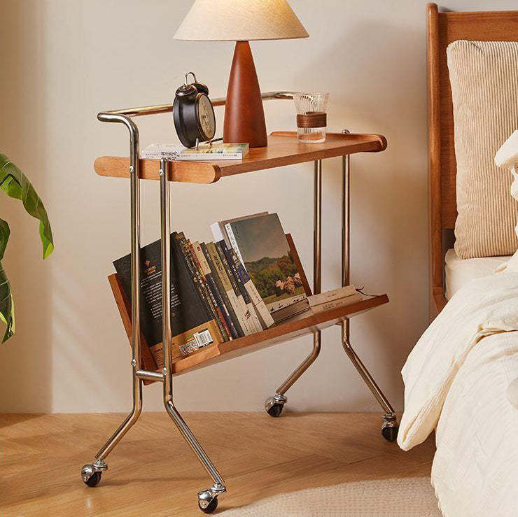 Minimalist Plank Stainless Steel 1-Tier 1-Shelf End Table