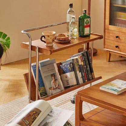 Minimalist Plank Stainless Steel 1-Tier 1-Shelf End Table