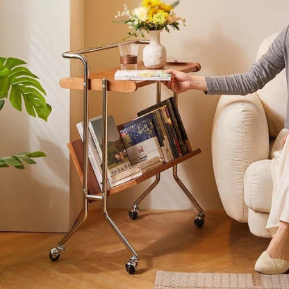 Minimalist Plank Stainless Steel 1-Tier 1-Shelf End Table