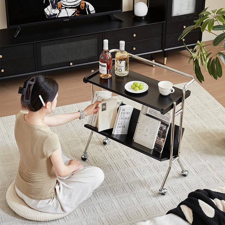Minimalist Plank Stainless Steel 1-Tier 1-Shelf End Table