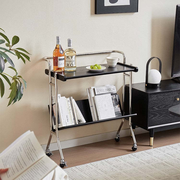 Minimalist Plank Stainless Steel 1-Tier 1-Shelf End Table