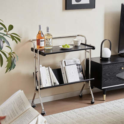 Minimalist Plank Stainless Steel 1-Tier 1-Shelf End Table