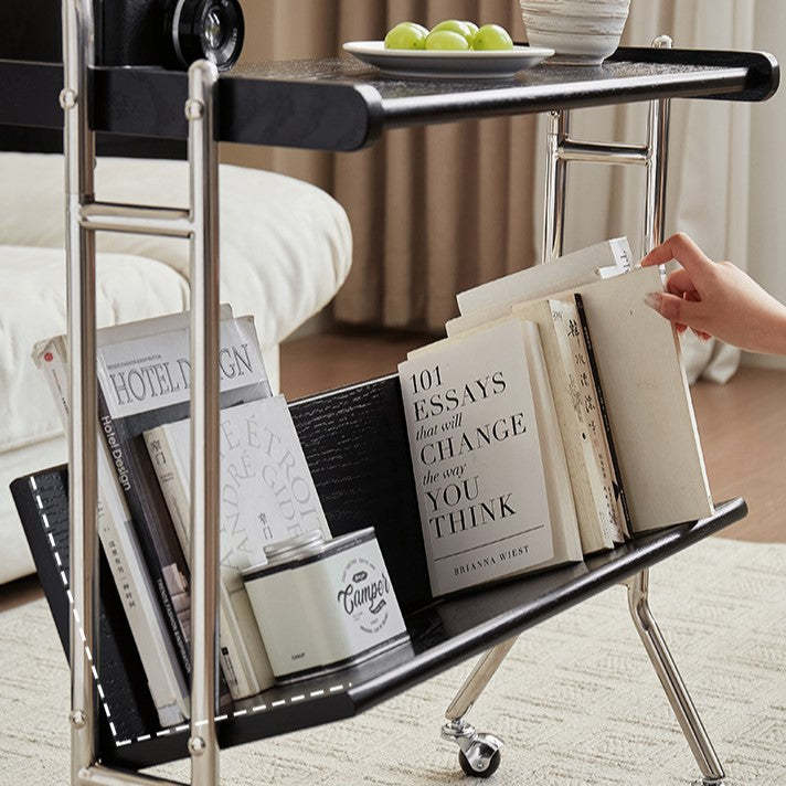 Minimalist Plank Stainless Steel 1-Tier 1-Shelf End Table