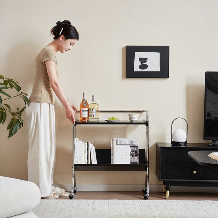 Minimalist Plank Stainless Steel 1-Tier 1-Shelf End Table