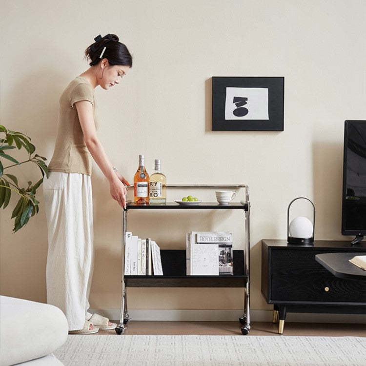 Minimalist Plank Stainless Steel 1-Tier 1-Shelf End Table