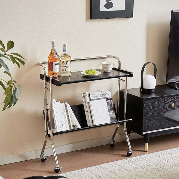 Minimalist Plank Stainless Steel 1-Tier 1-Shelf End Table