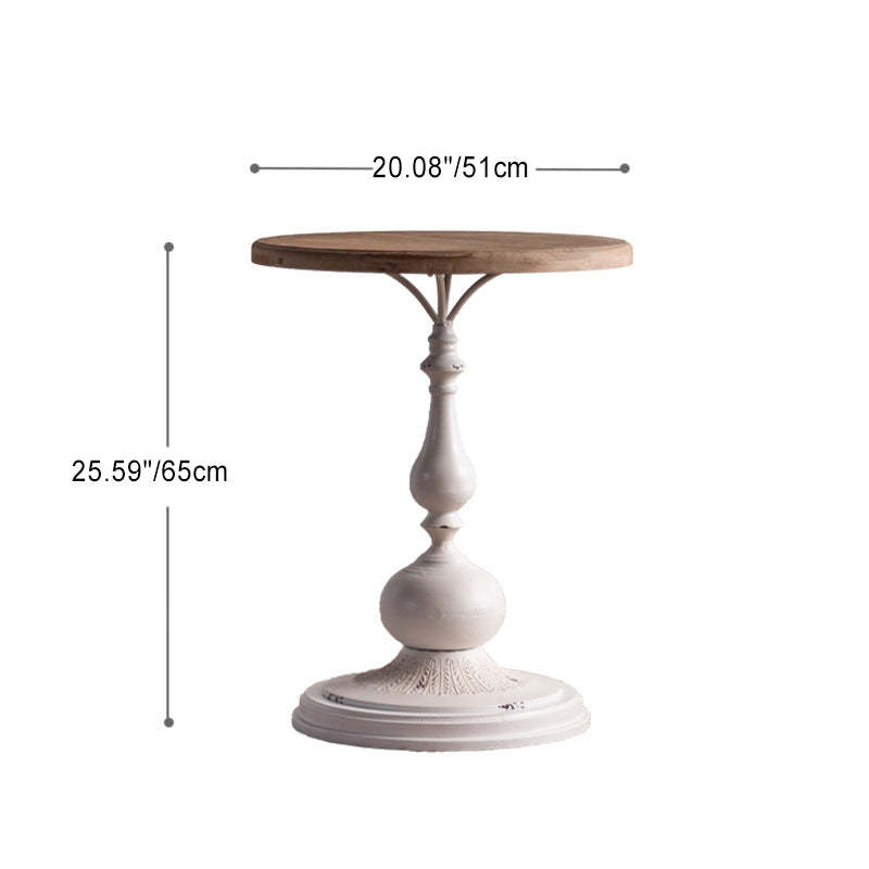 French Chess-Base Wood Iron Coffee Table