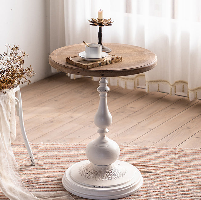 French Chess-Base Wood Iron Coffee Table
