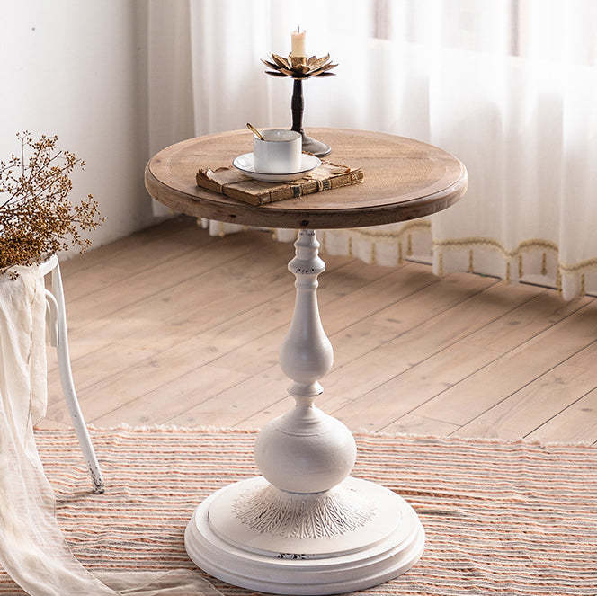 French Chess-Base Wood Iron Coffee Table