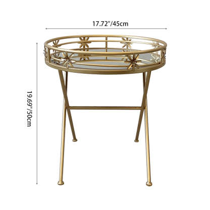 Retro Iron Frame Glass End Table