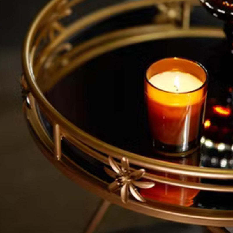 Retro Iron Frame Glass End Table