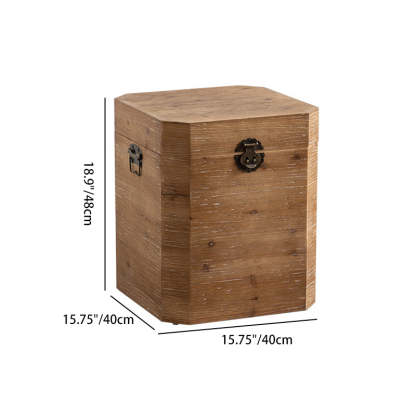 Traditional Retro Wood Iron Nightstand with Storage