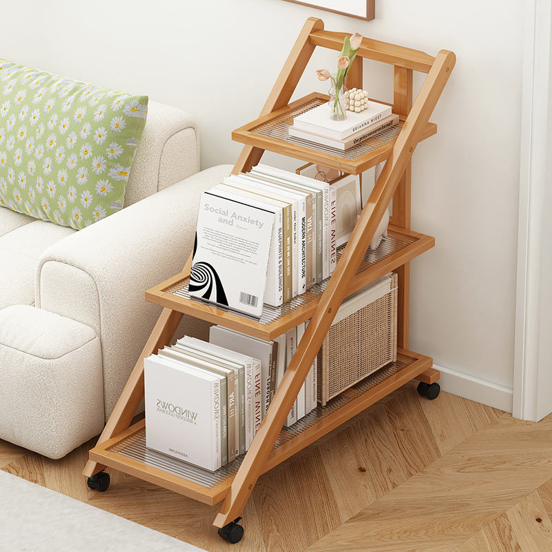 Minimalist Acrylic Bookshelf End Table — 2 / Teal / Rattan